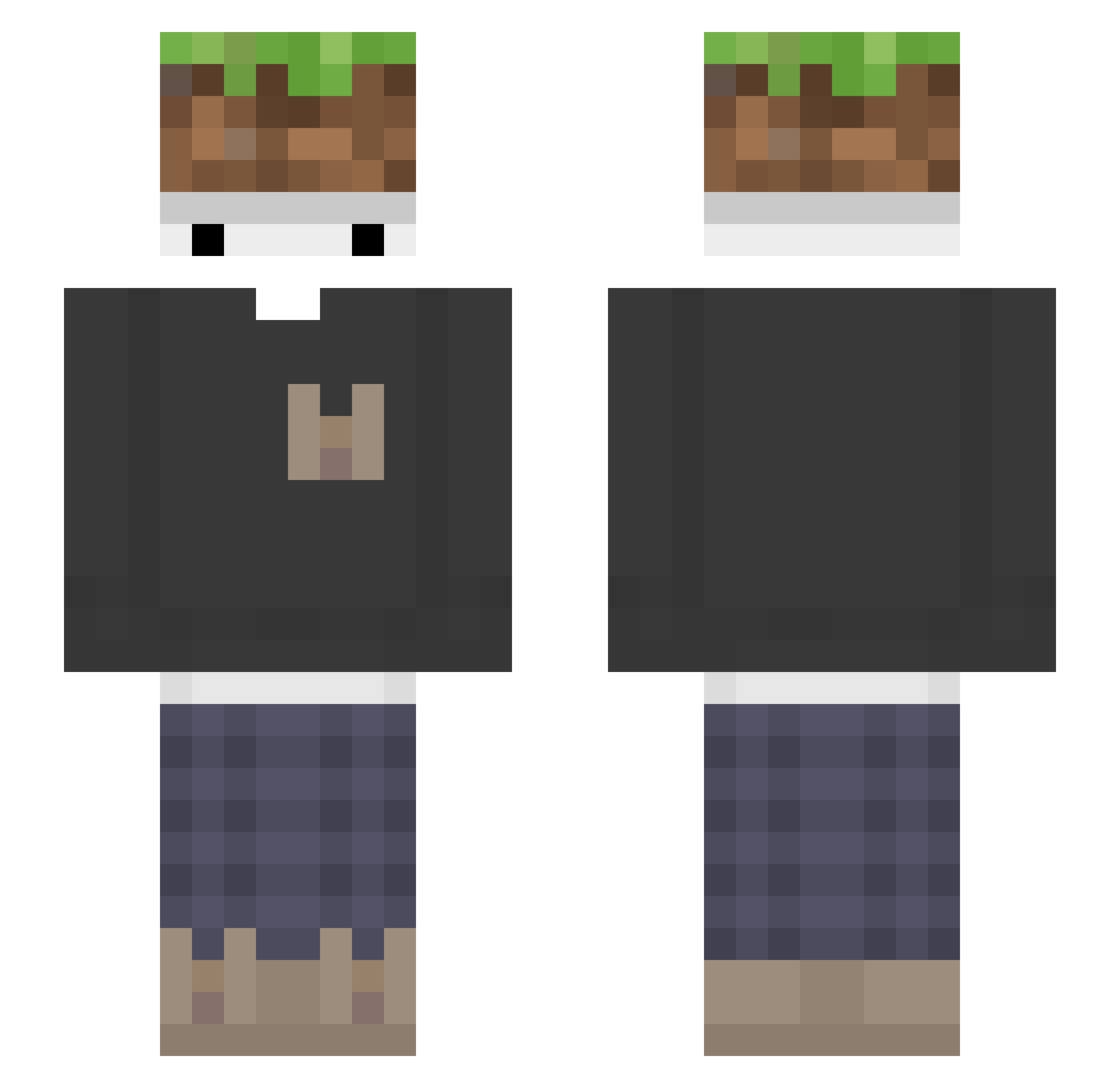 jonko_clapper422 Minecraft skin, front and back view