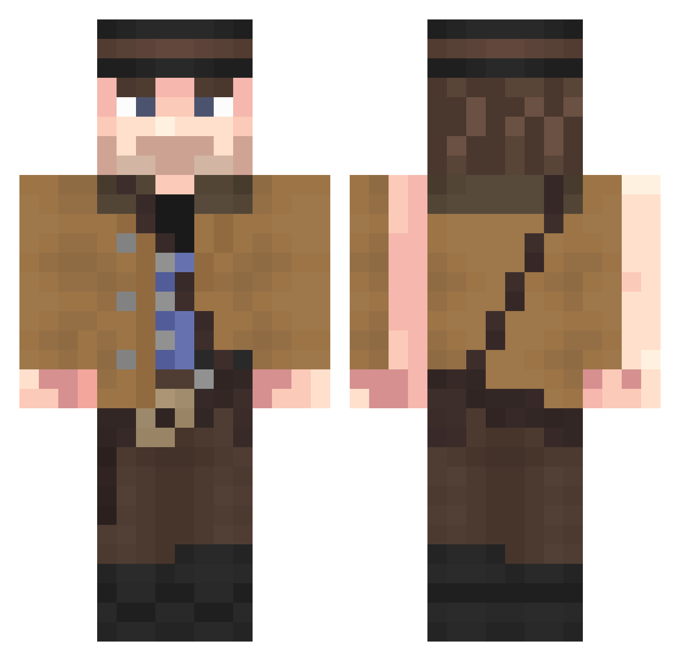 Damvx Minecraft skin, front and back view