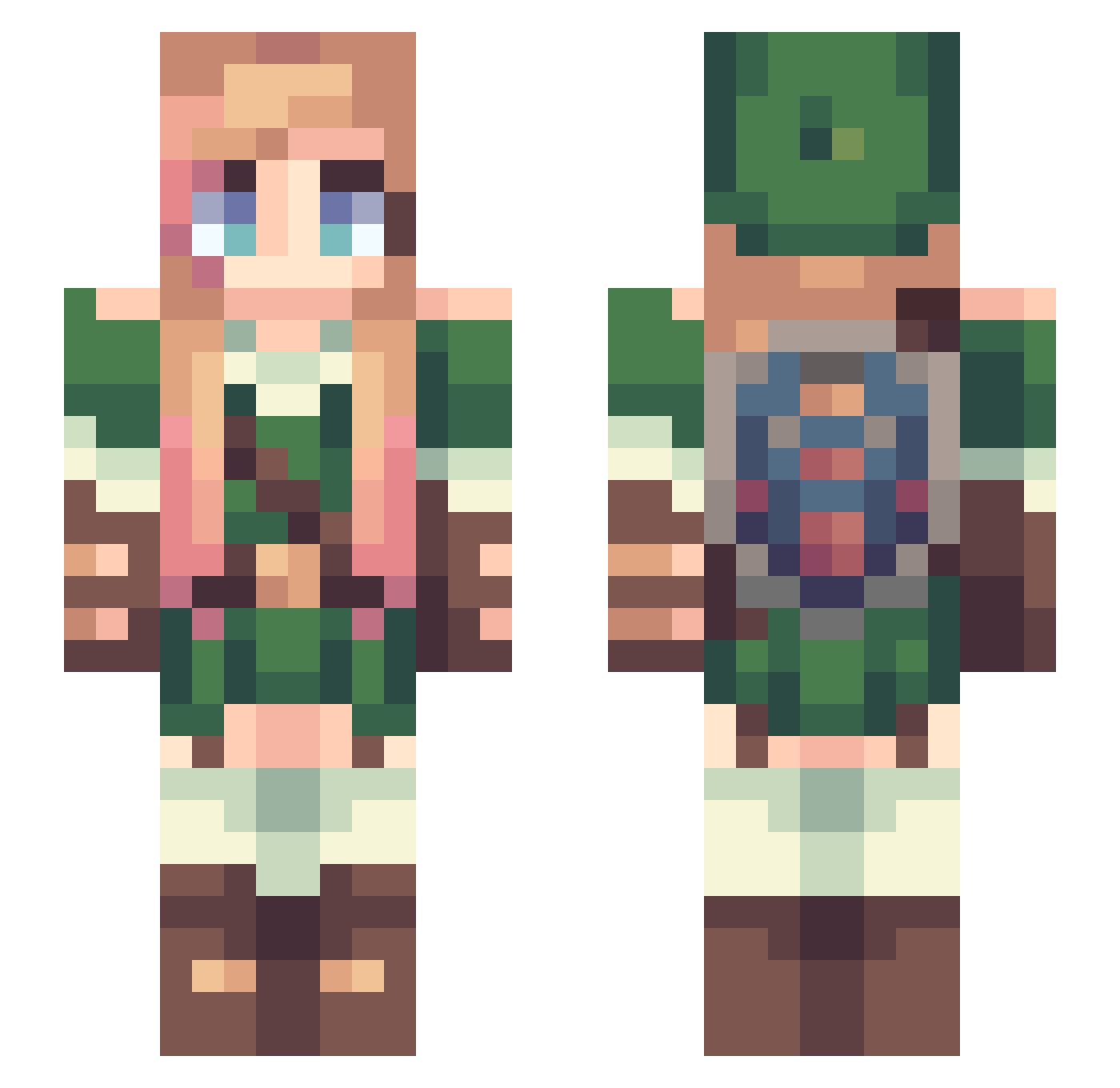 Zeta2107 Minecraft skin, front and back view