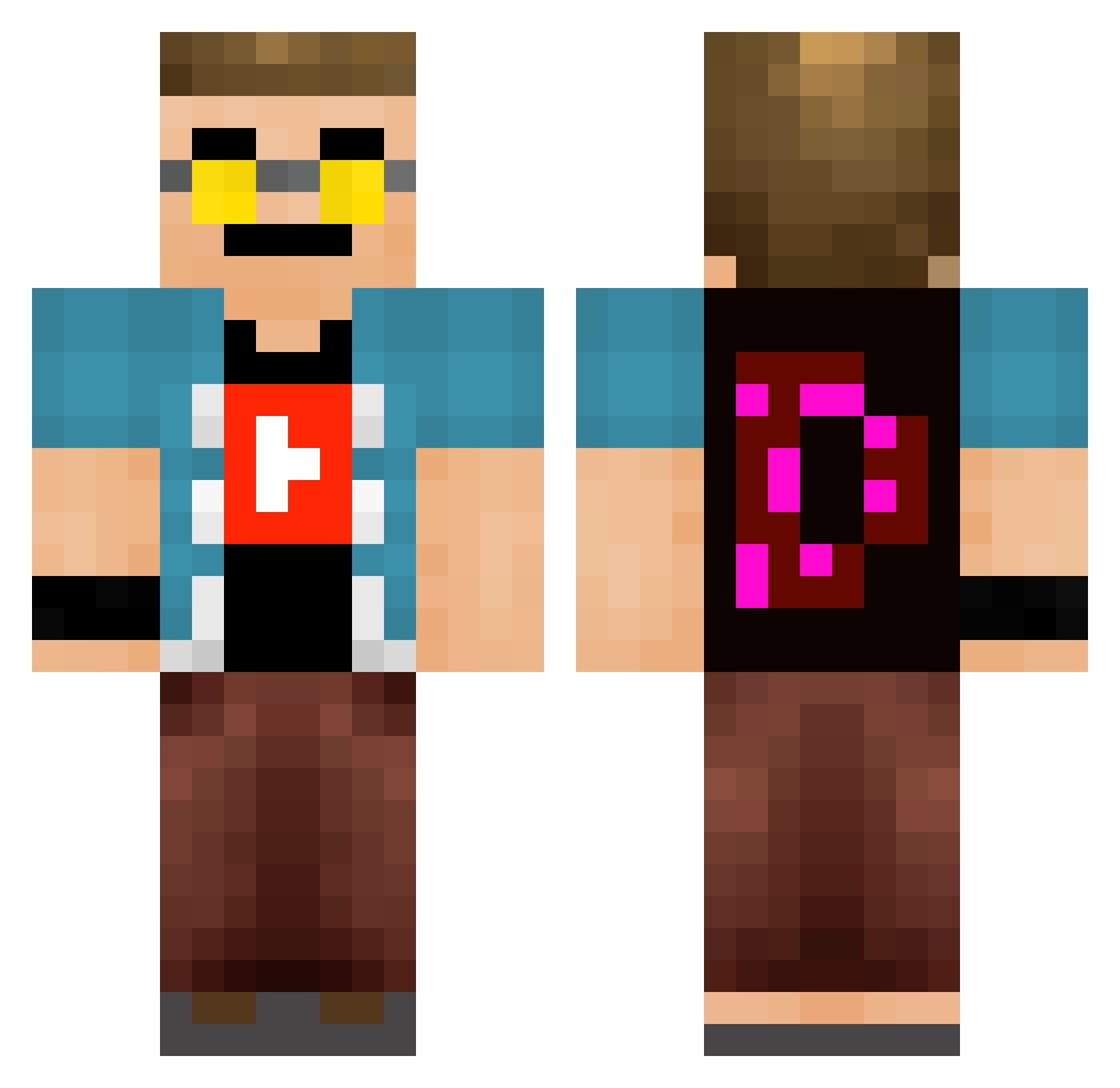 GetYourOwnAcount Minecraft skin, front and back view
