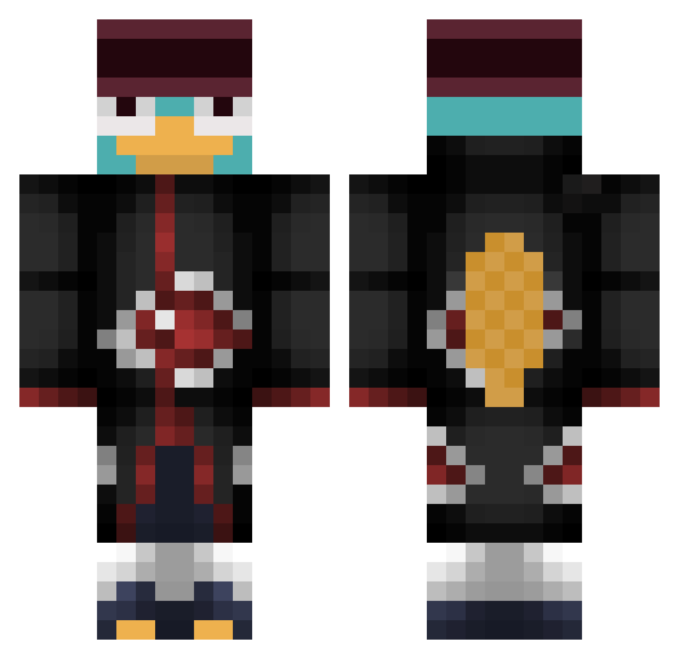 Klutch0mat1c Minecraft skin, front and back view