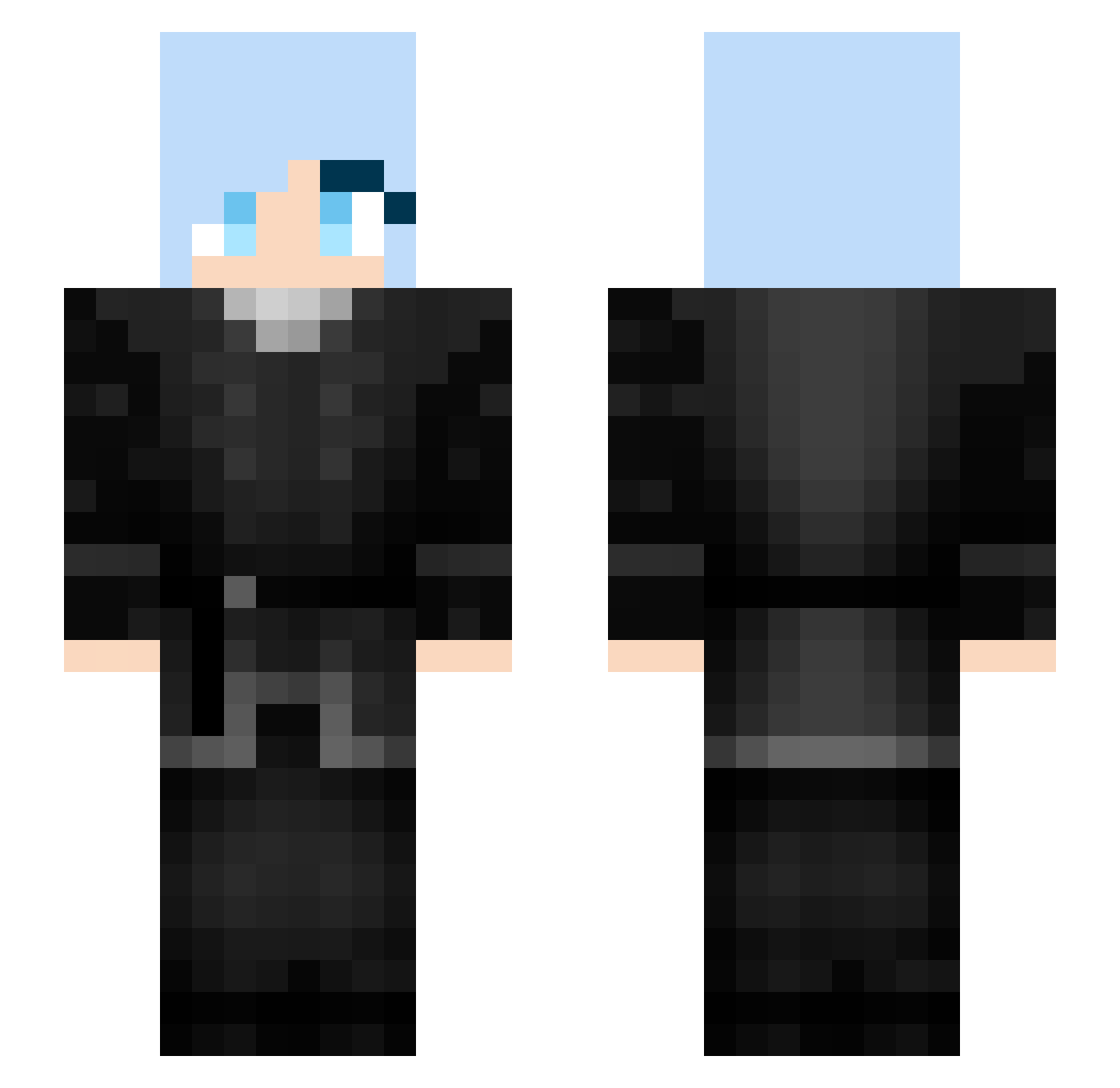 SparklyJoy Minecraft skin, front and back view
