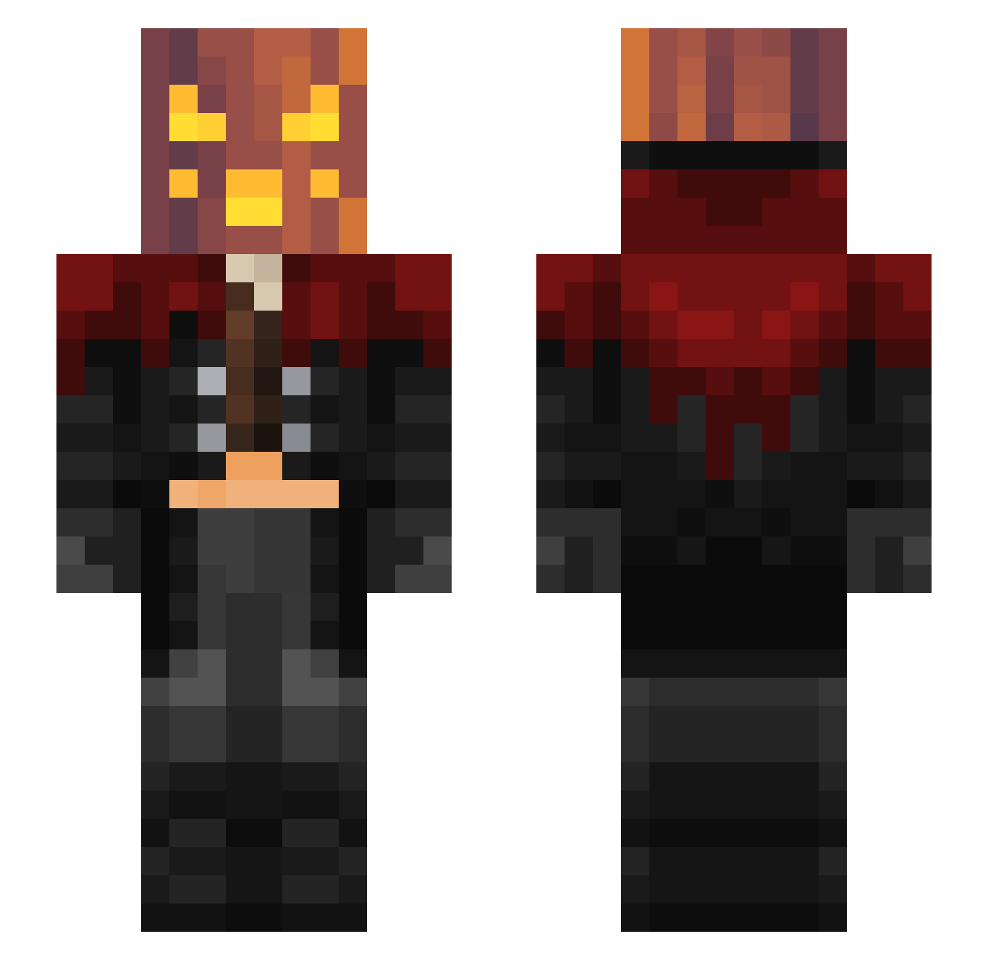 Ryuzaki555 Minecraft skin, front and back view