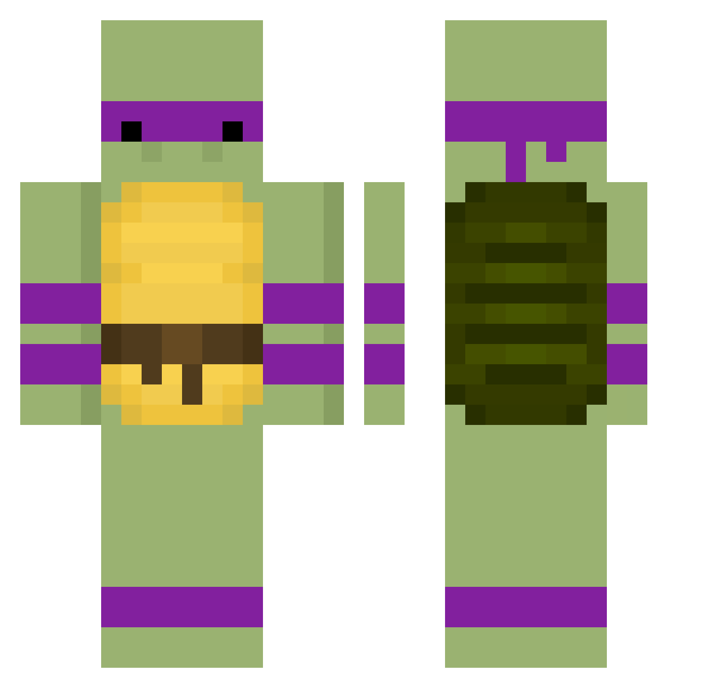 7rxz Minecraft skin, front and back view