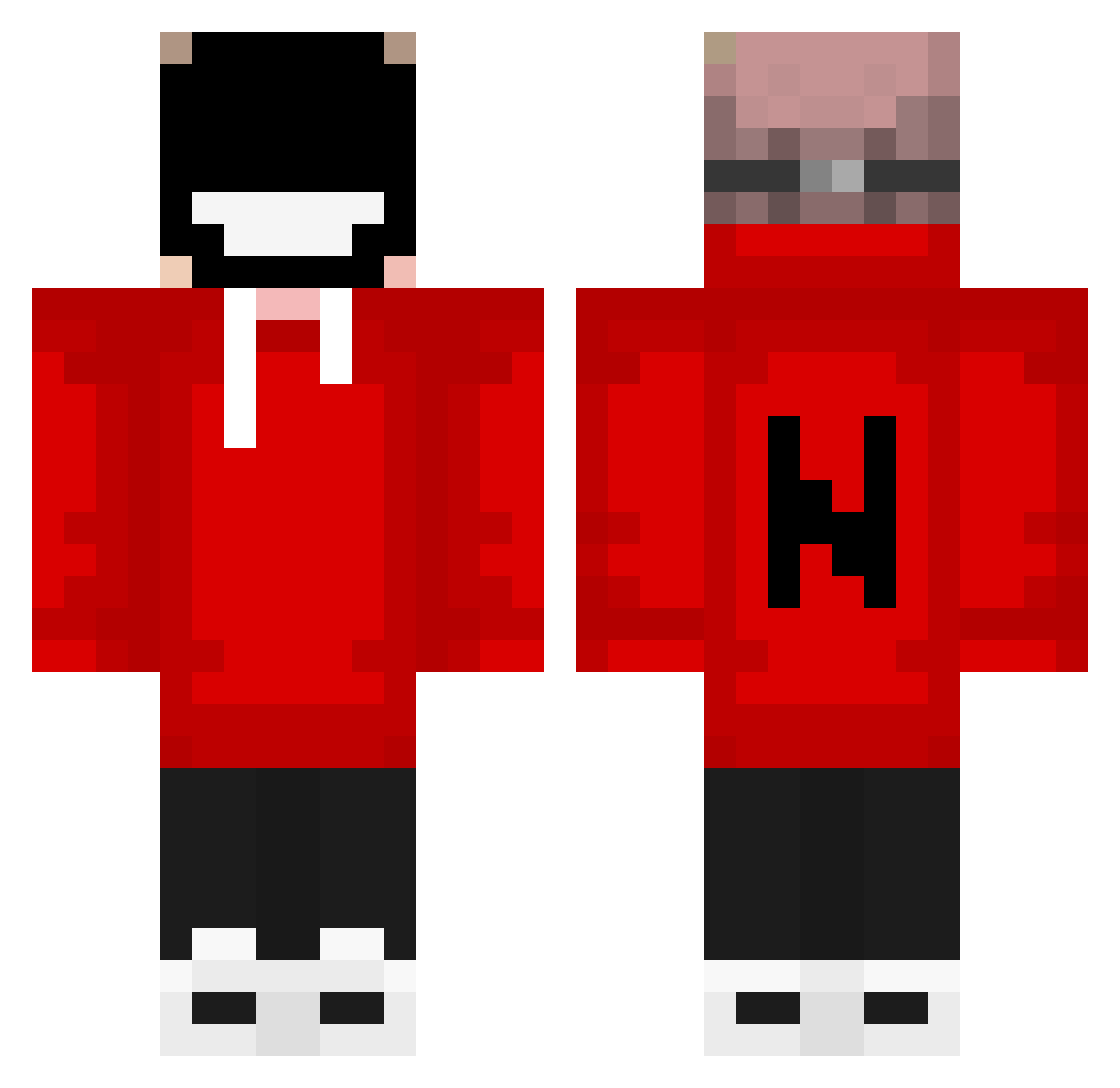 Nexivanu Minecraft skin, front and back view