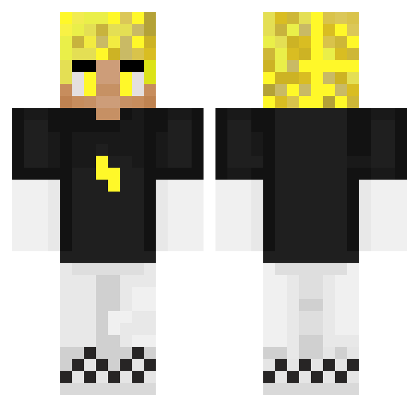 RlBolty Minecraft skin, front and back view
