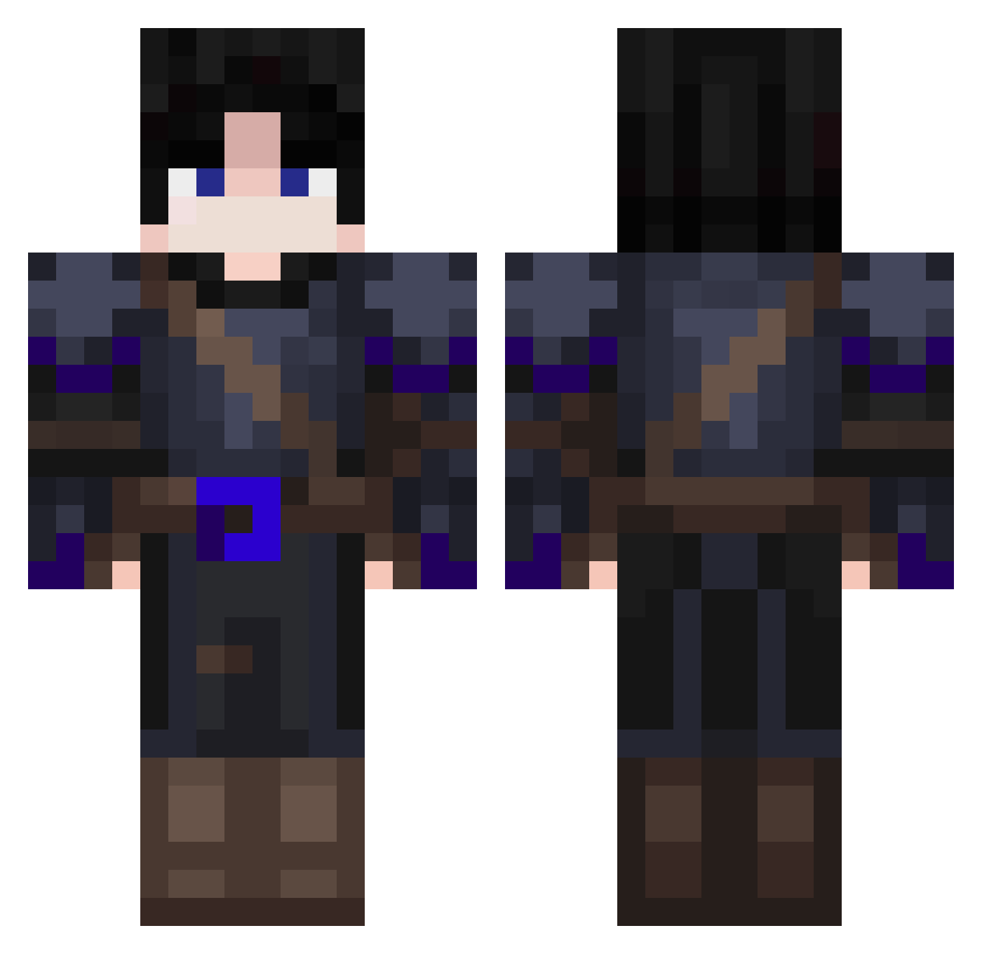 WaterishMoney8 Minecraft skin, front and back view