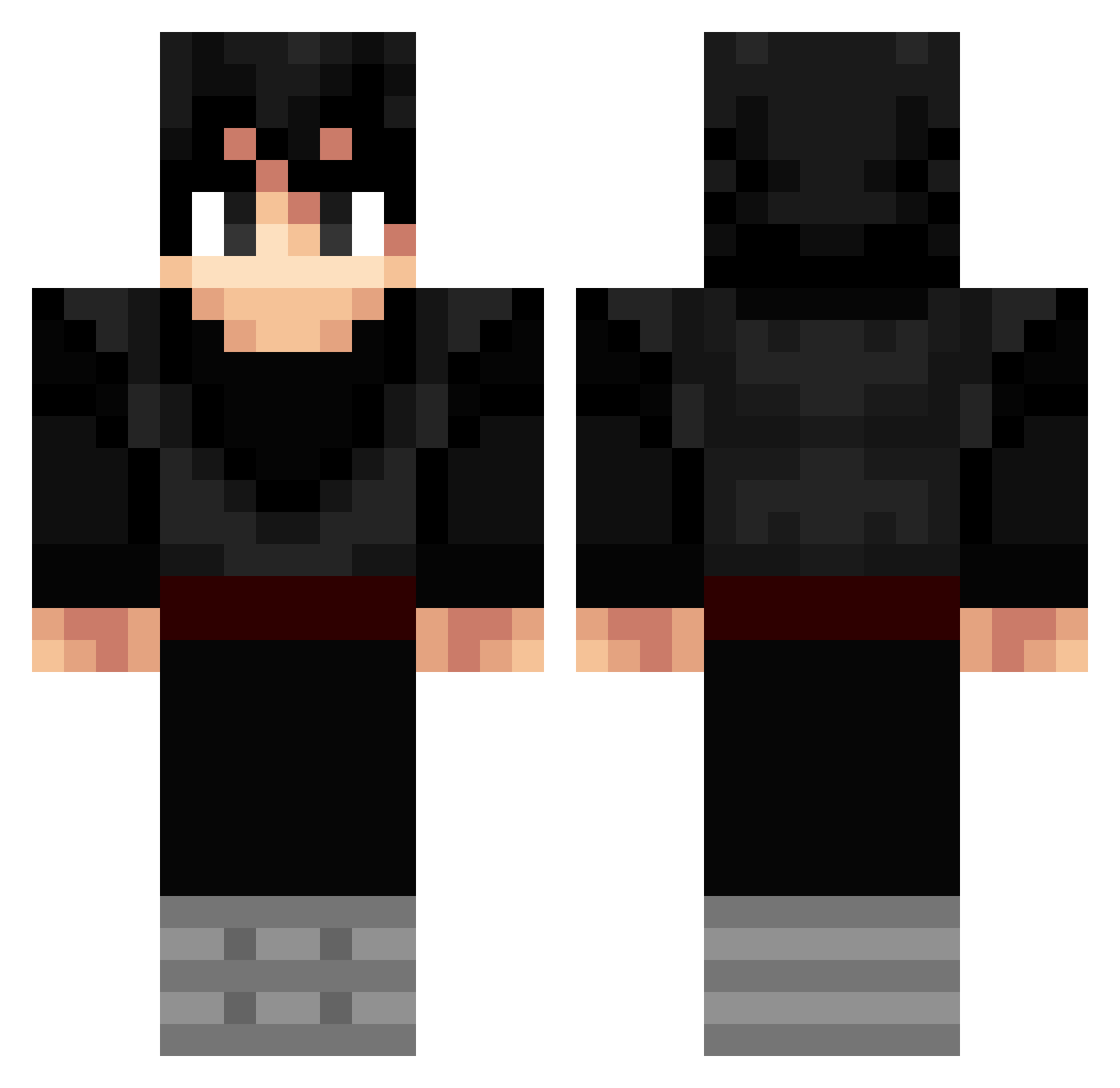 NickNao Minecraft skin, front and back view