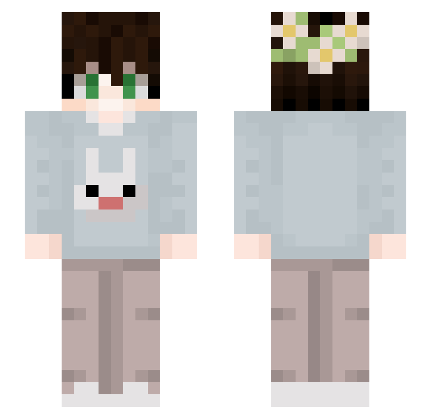 Samivarence Minecraft skin, front and back view