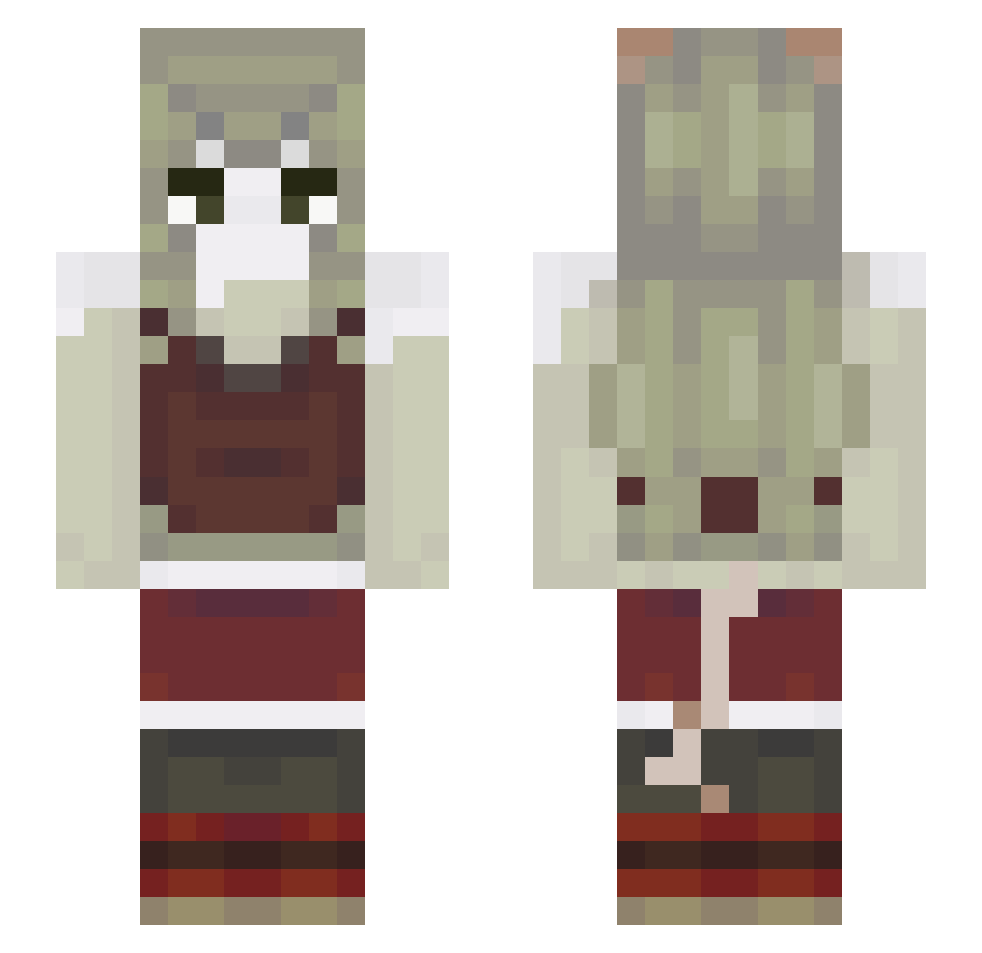 poprxxl Minecraft skin, front and back view