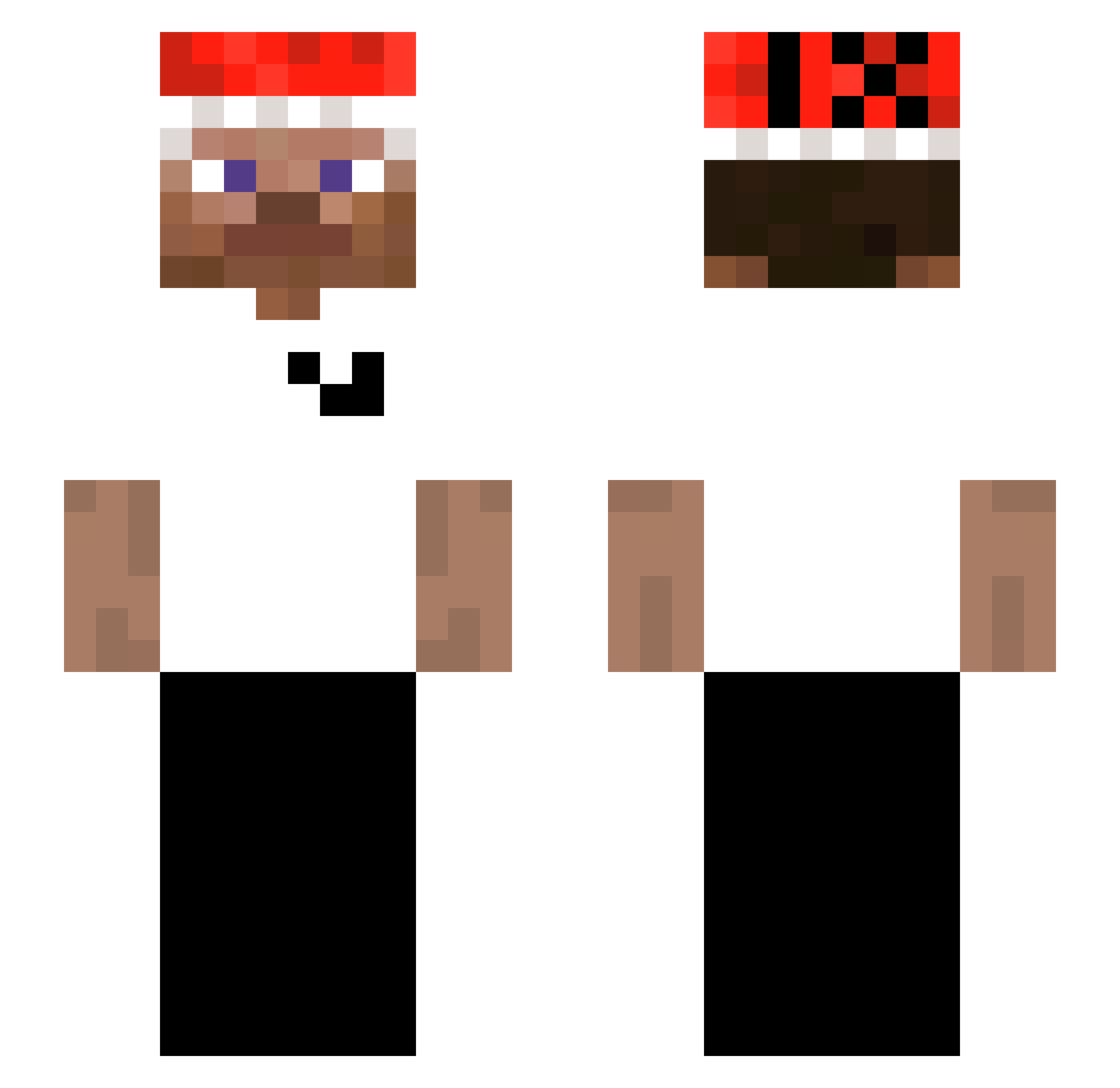ItzPaul14 Minecraft skin, front and back view