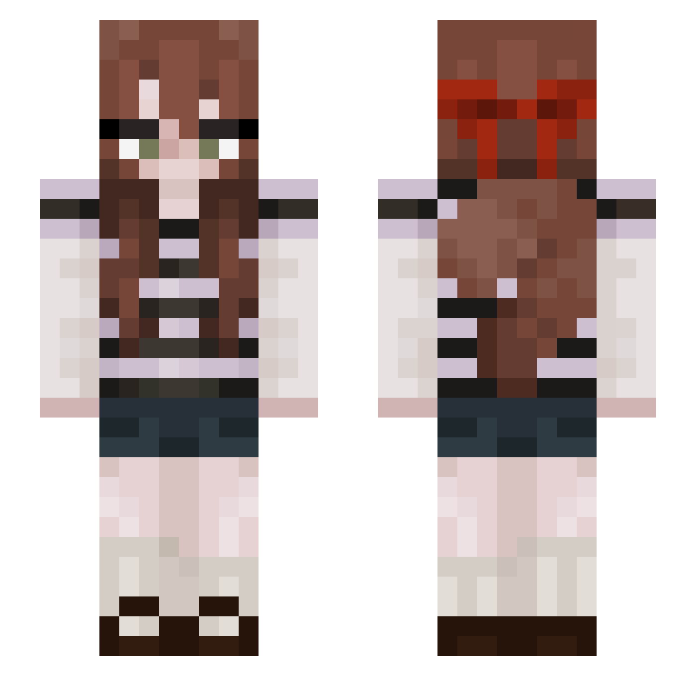 HoAquamarine Minecraft skin, front and back view