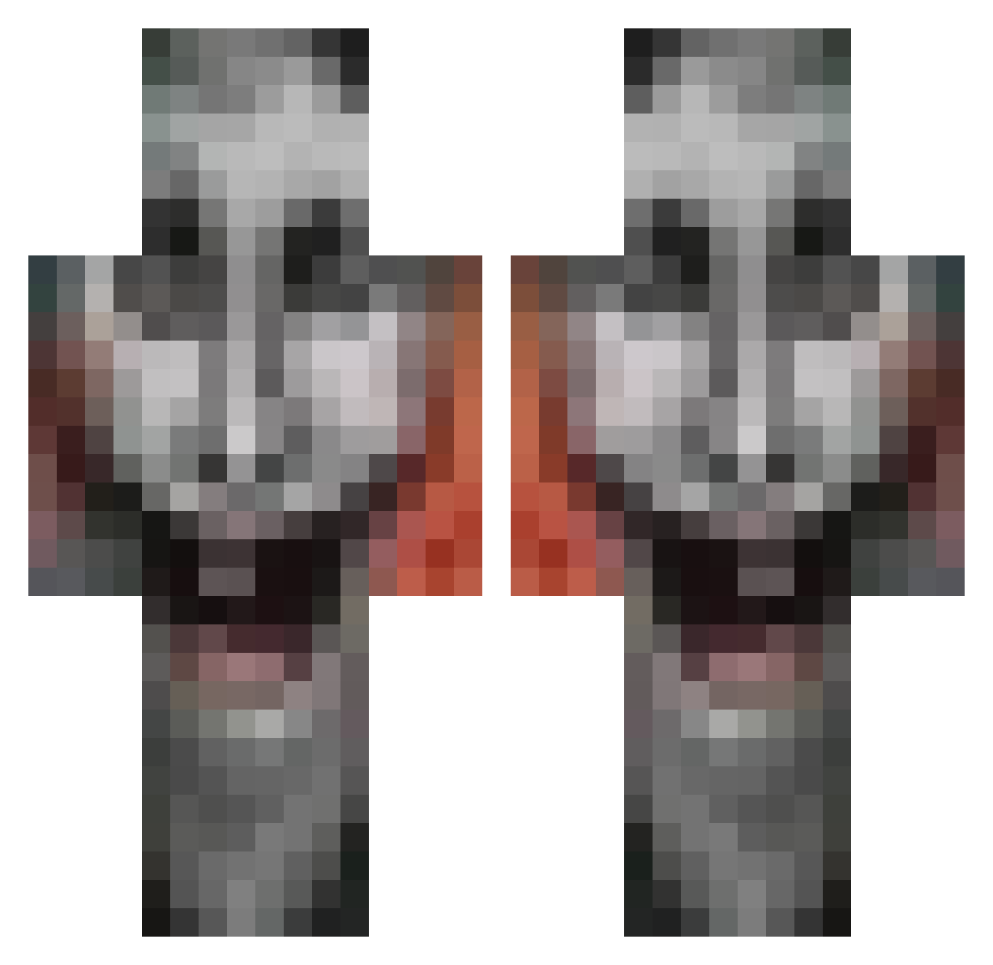 DR_smoke2tuff Minecraft skin, front and back view