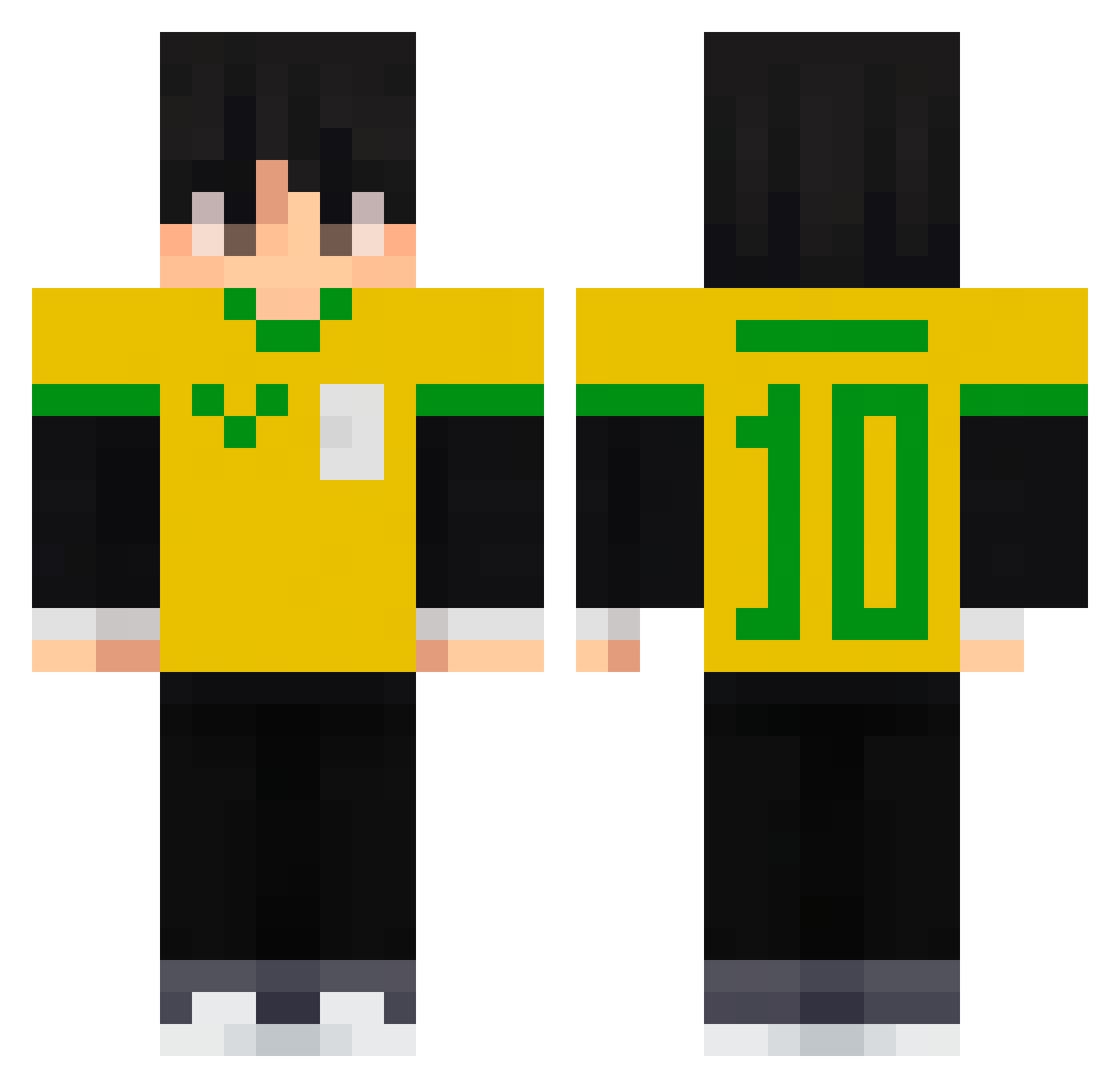 brunothre Minecraft skin, front and back view