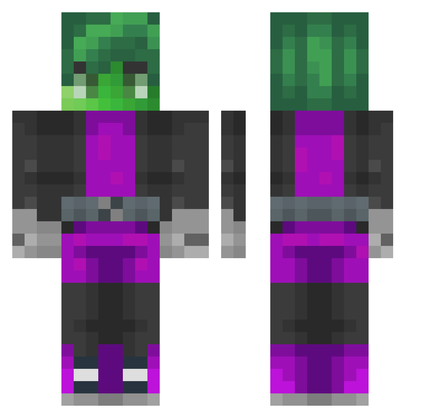 KikeCrack7 Minecraft skin, front and back view