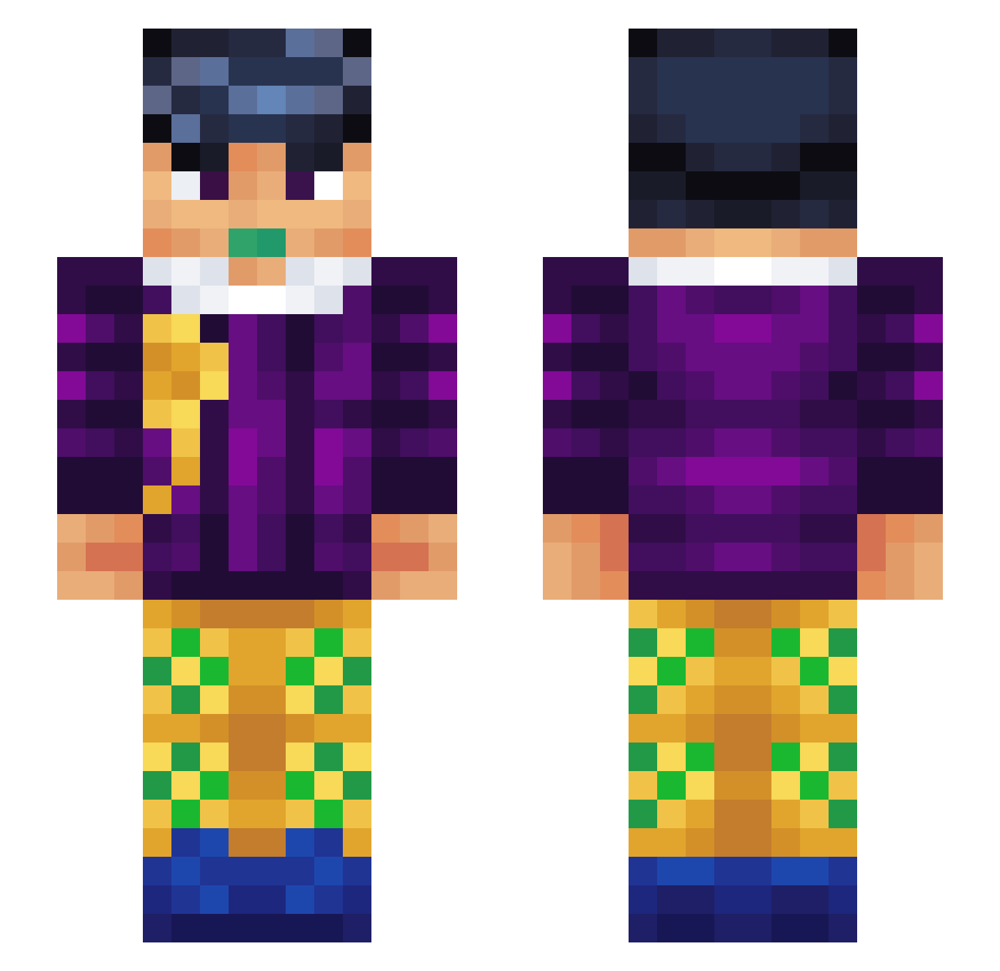 Homelesss_ Minecraft skin, front and back view