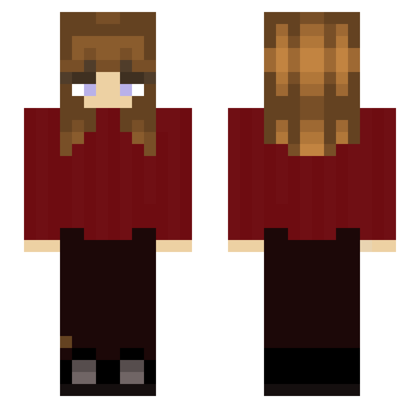 nj1 Minecraft skin, front and back view