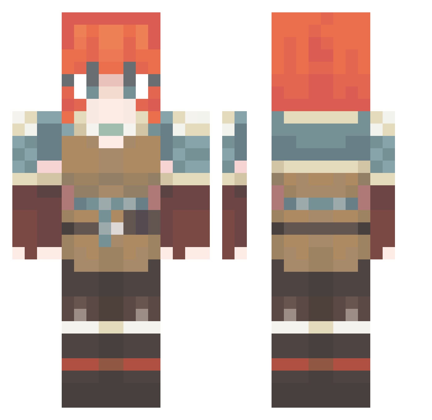 ErraticIcon Minecraft skin, front and back view