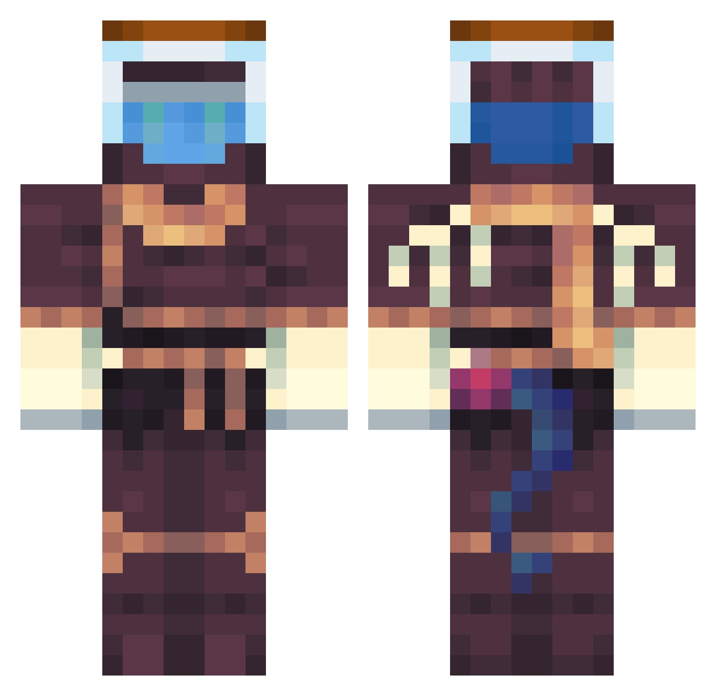 Suportik Minecraft skin, front and back view