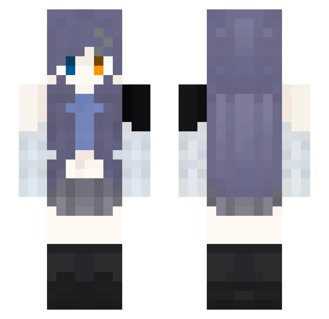 Lylushe Minecraft skin, front and back view