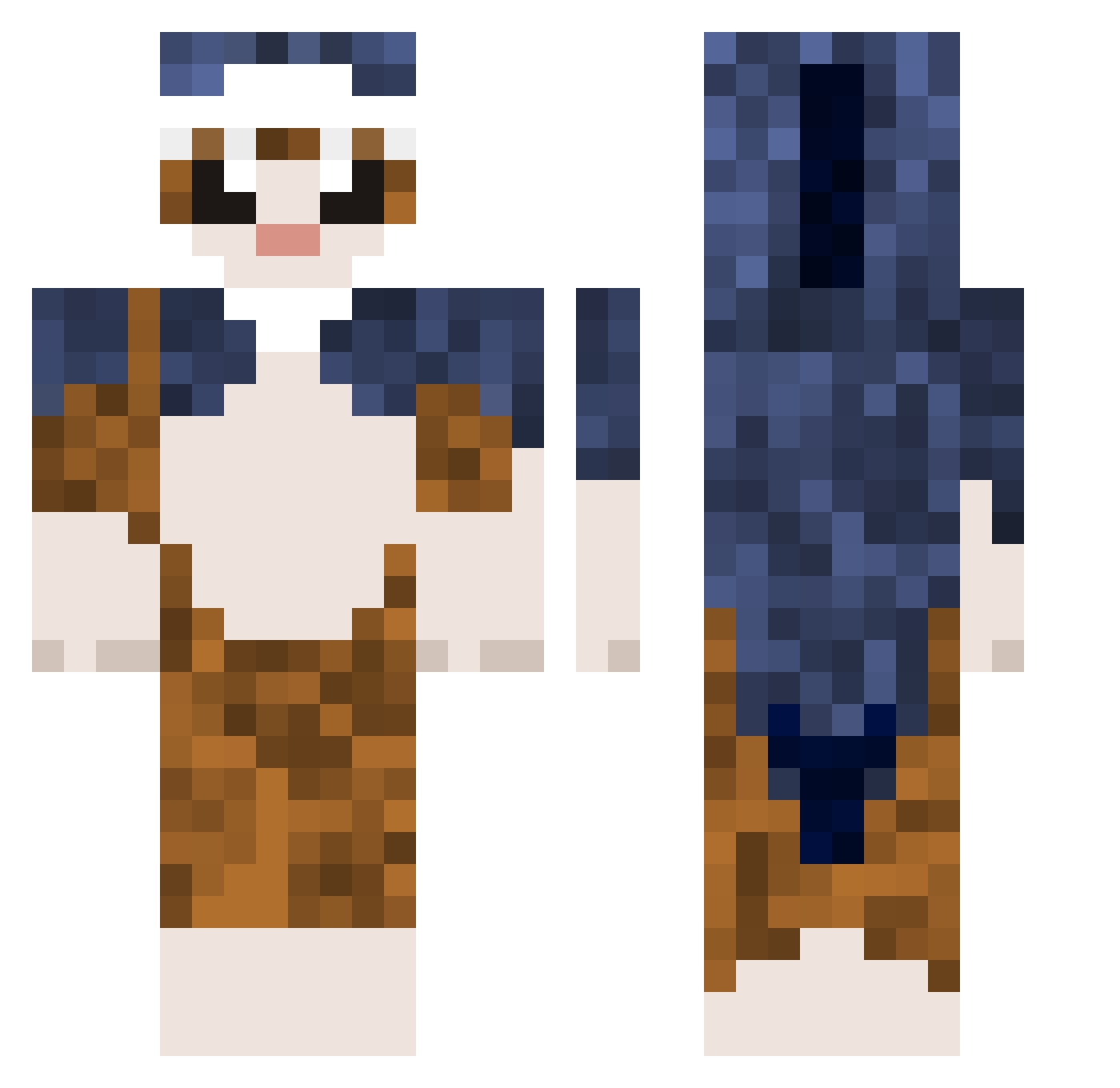 KatOkula Minecraft skin, front and back view