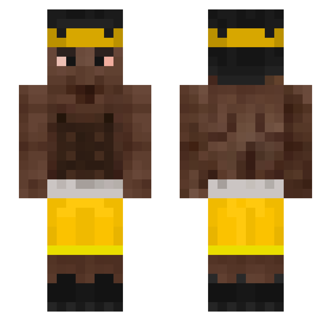 Naptod Minecraft skin, front and back view