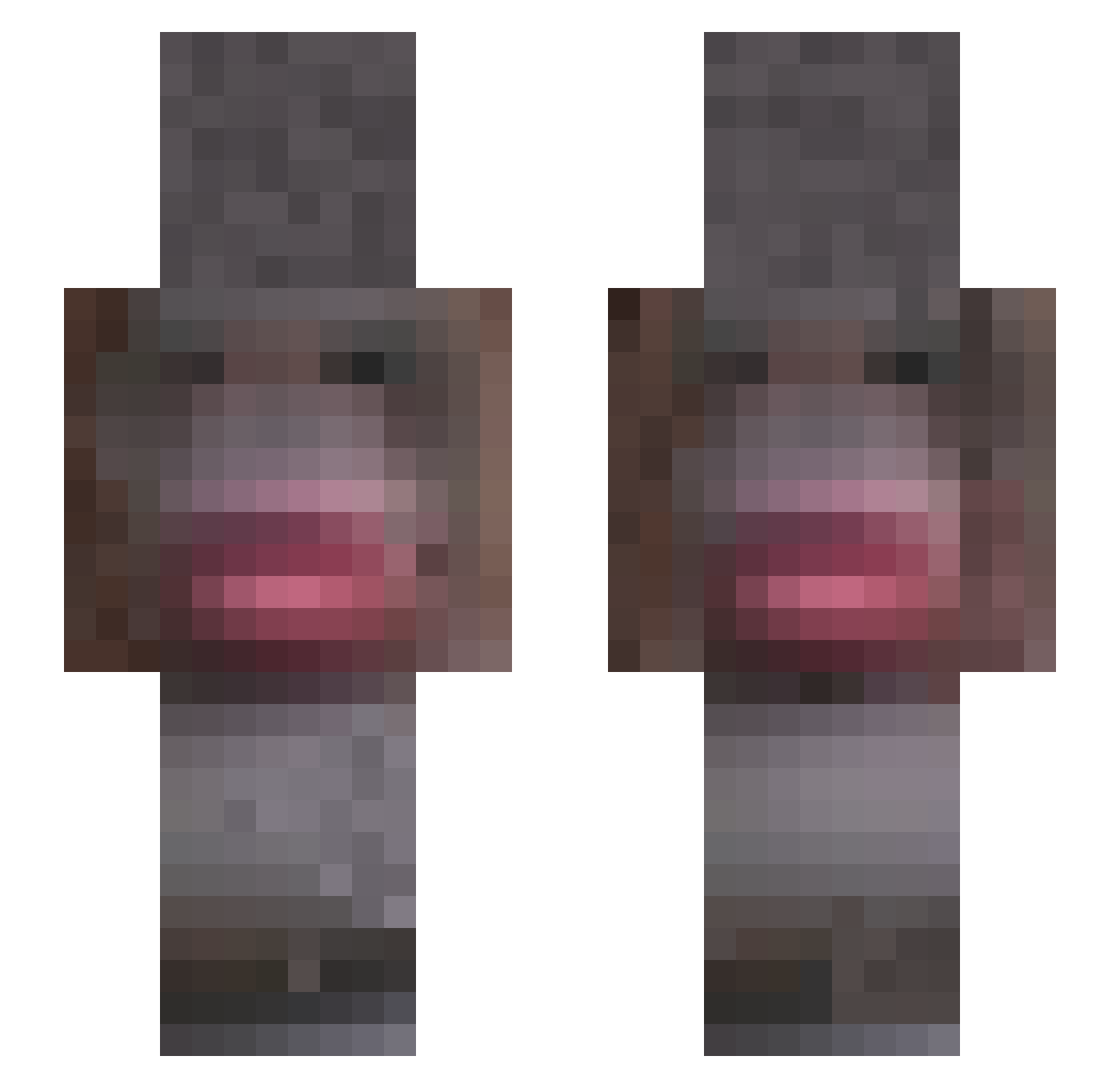 Blvebcrry Minecraft skin, front and back view