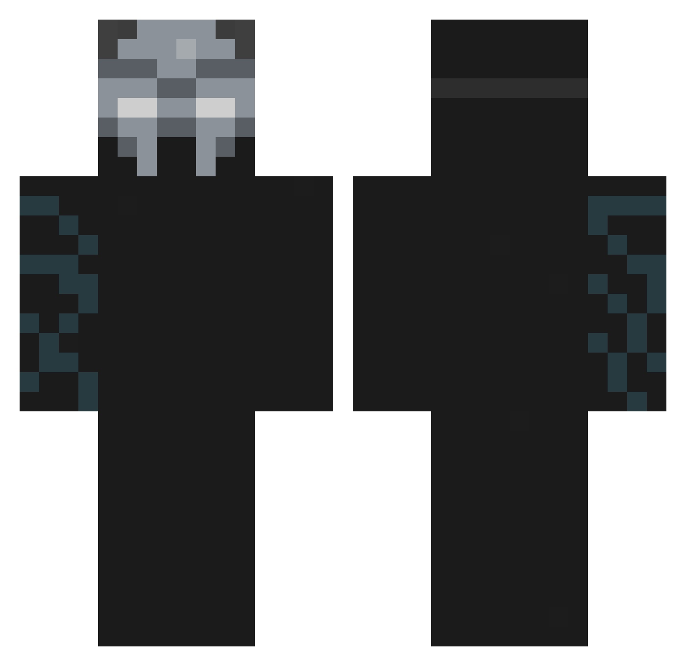 Vypsilon Minecraft skin, front and back view