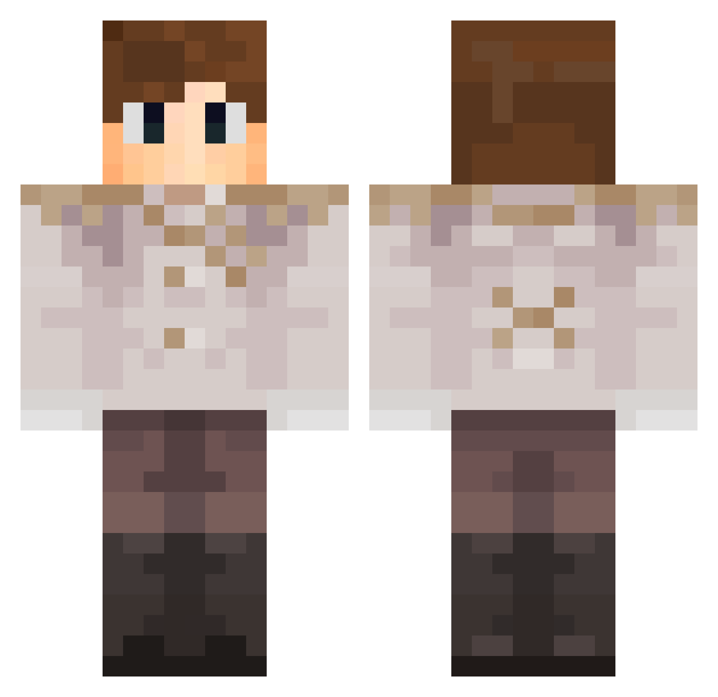 BarterSage Minecraft skin, front and back view