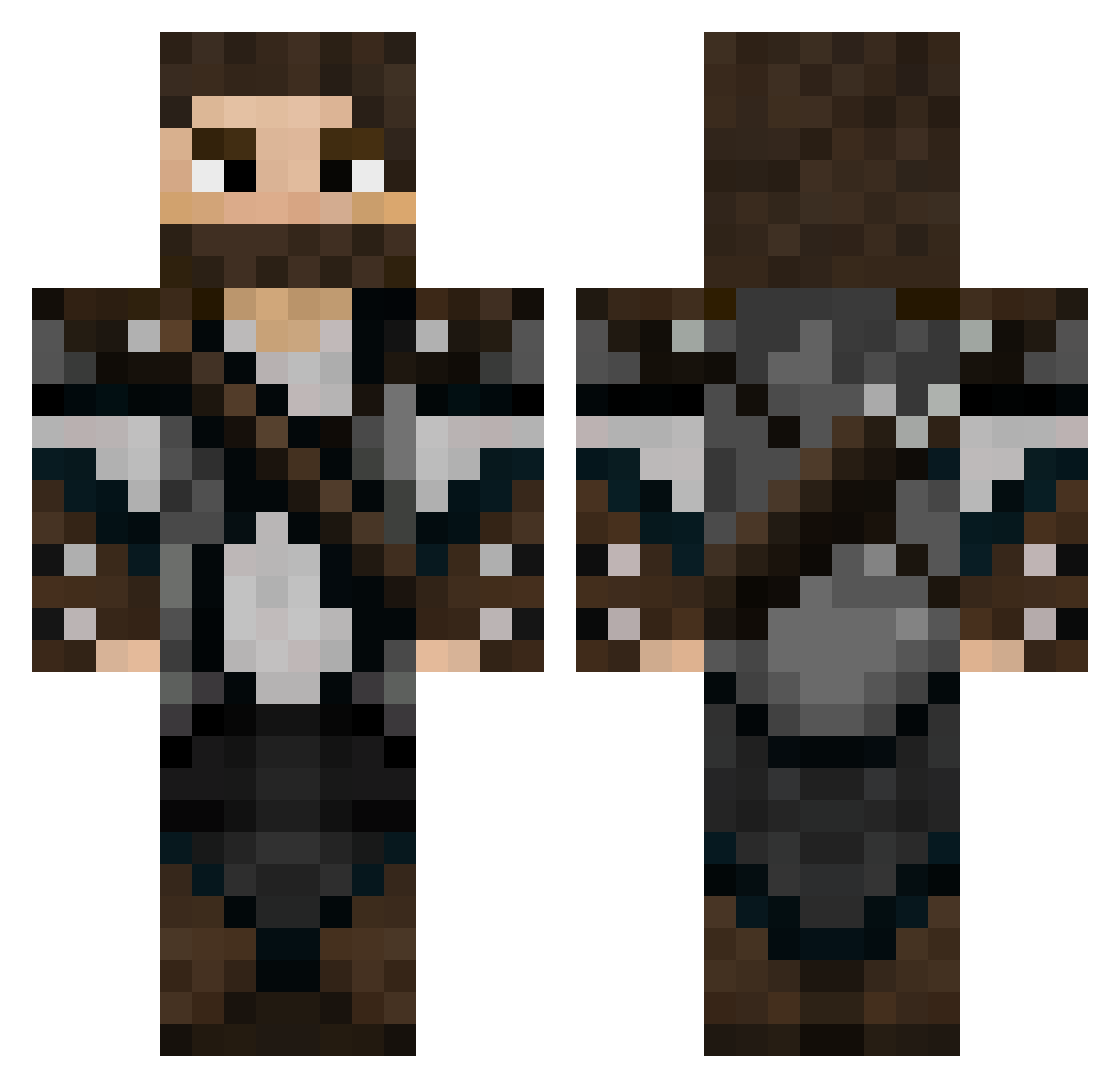 SillySquirrel258 Minecraft skin, front and back view
