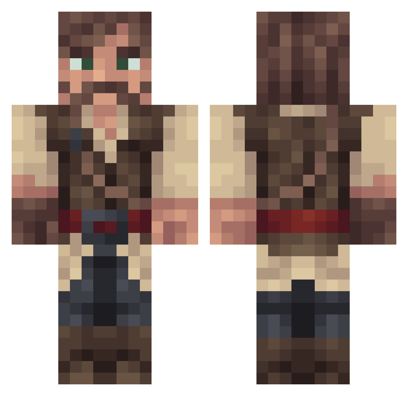 LegendLevy Minecraft skin, front and back view