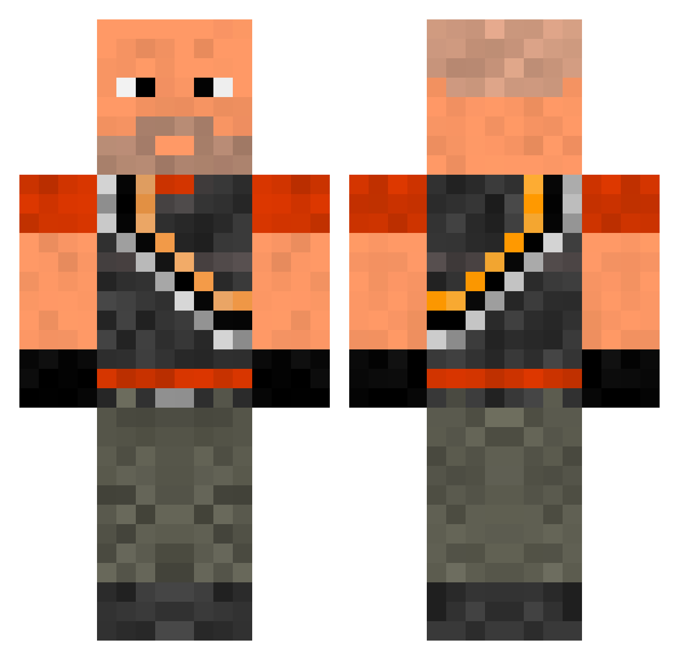 umlaut Minecraft skin, front and back view