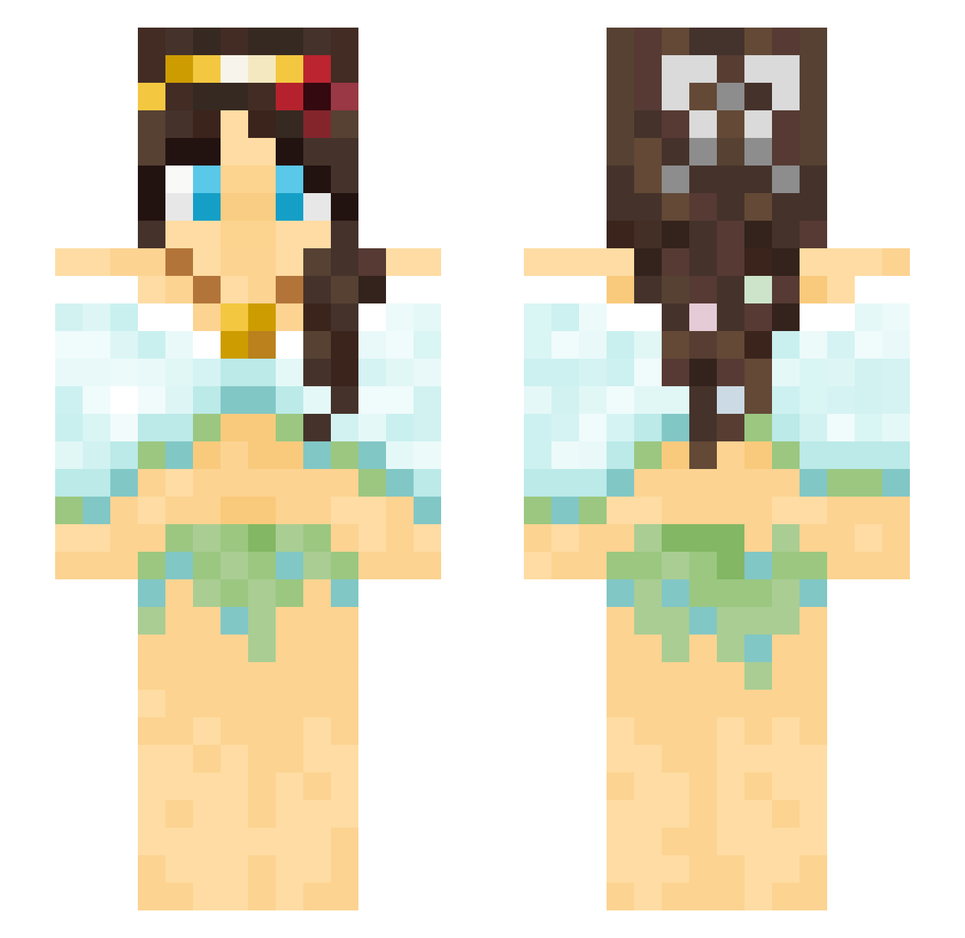 Mispatch Minecraft skin, front and back view
