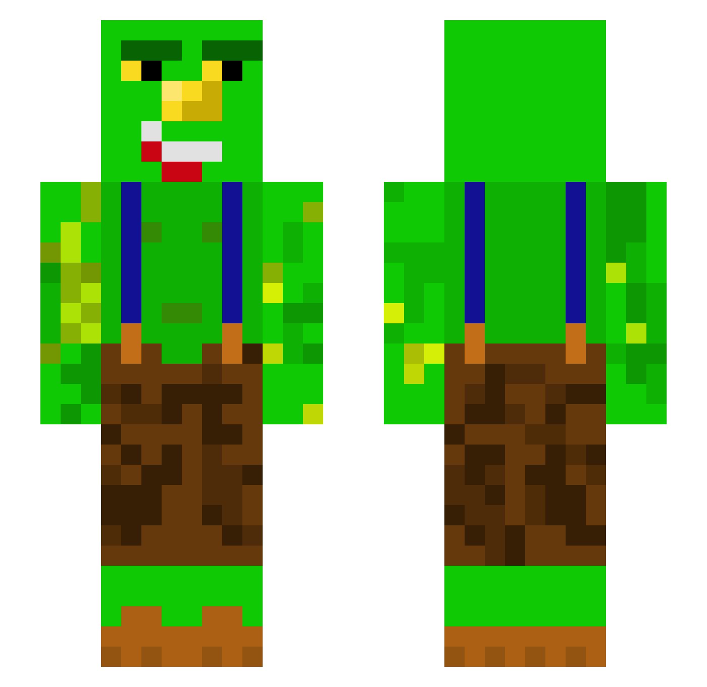 ZindyNero Minecraft skin, front and back view