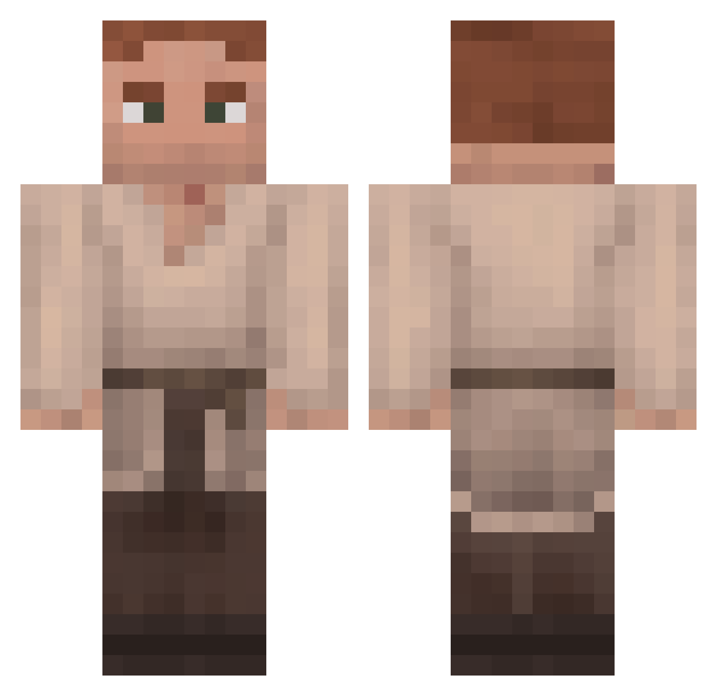 UhtredTK Minecraft skin, front and back view