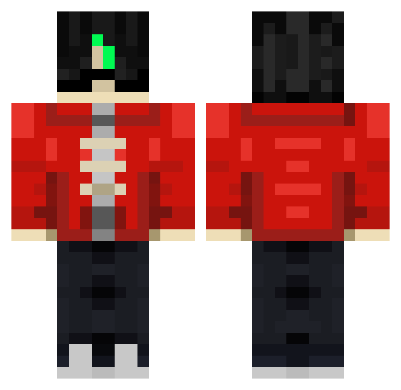 AussieMan420 Minecraft skin, front and back view