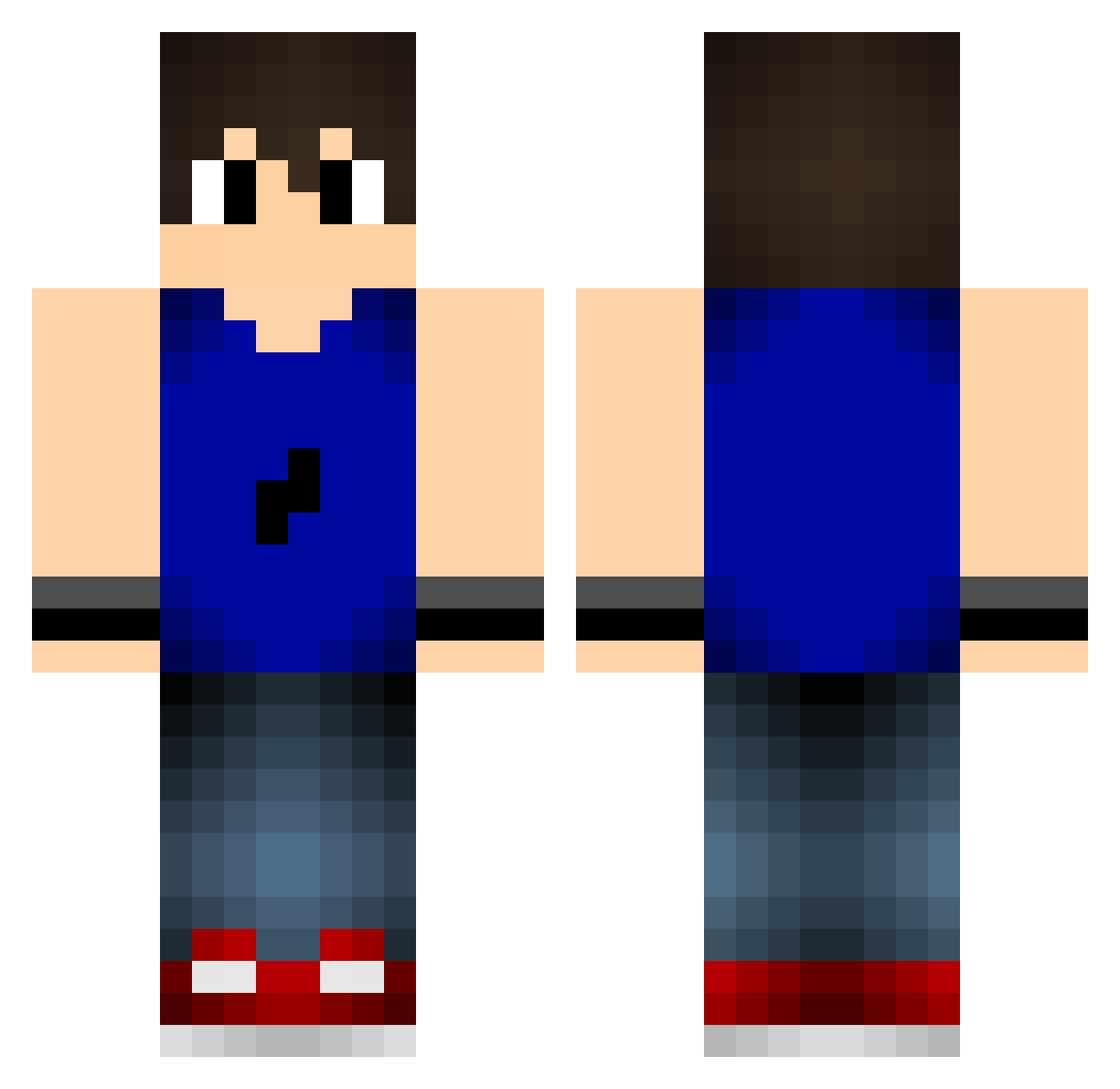 Rabic0 Minecraft skin, front and back view