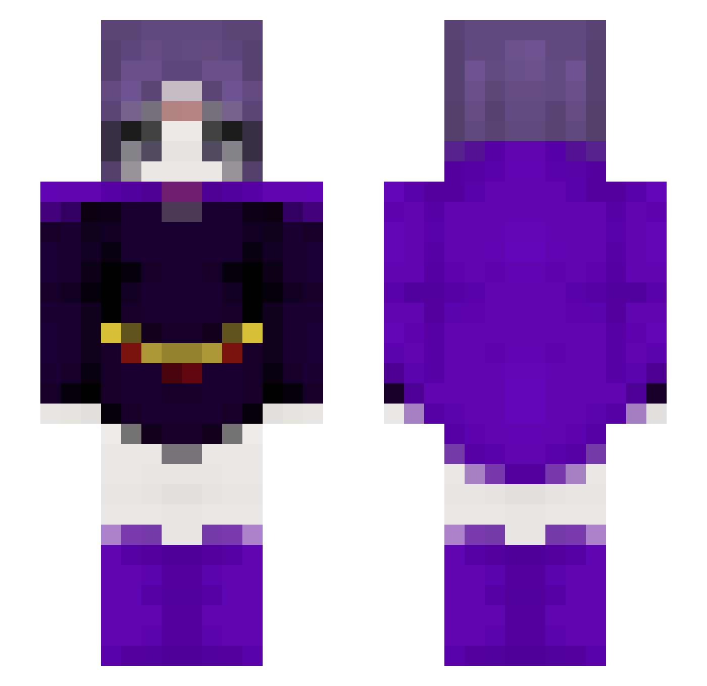 DoccMP4 Minecraft skin, front and back view