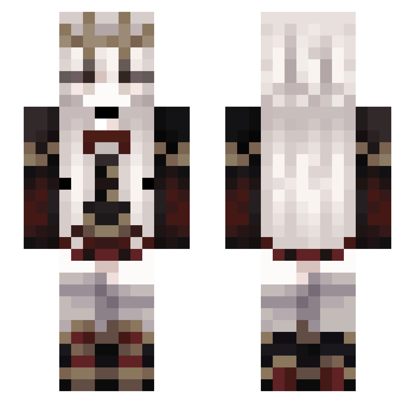 Sh1rayukii Minecraft skin, front and back view