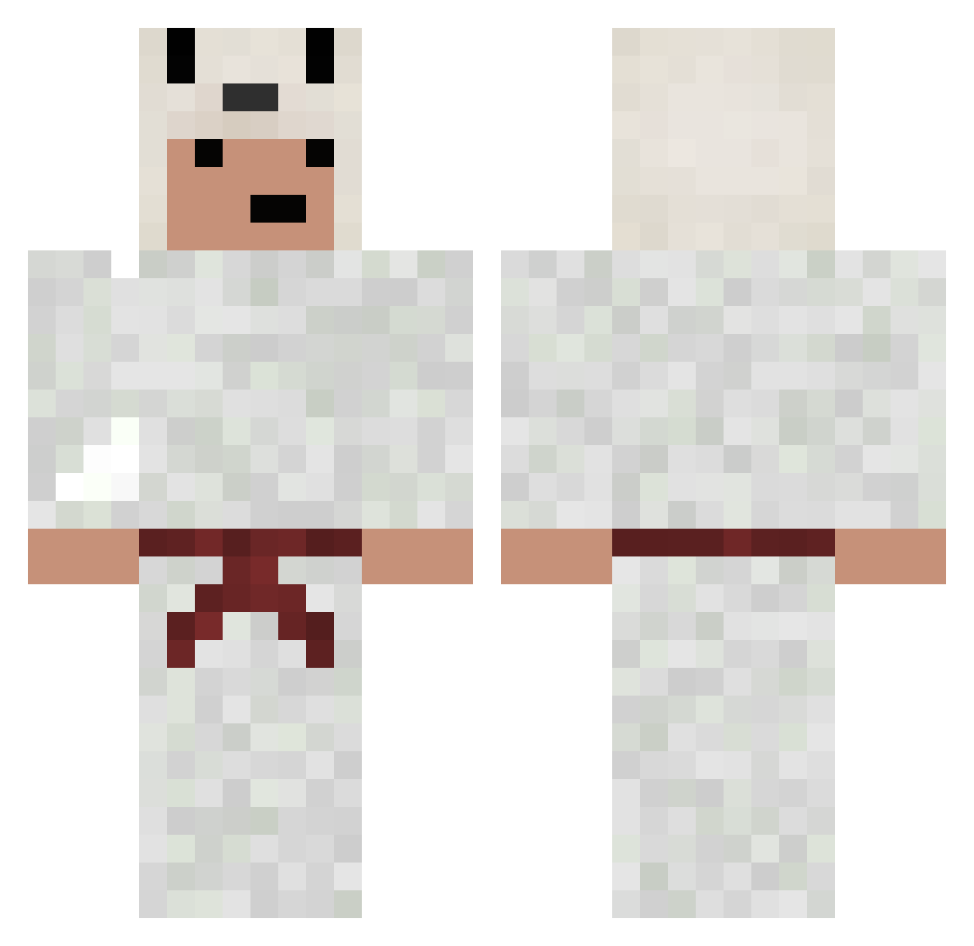 ModernAlbela Minecraft skin, front and back view