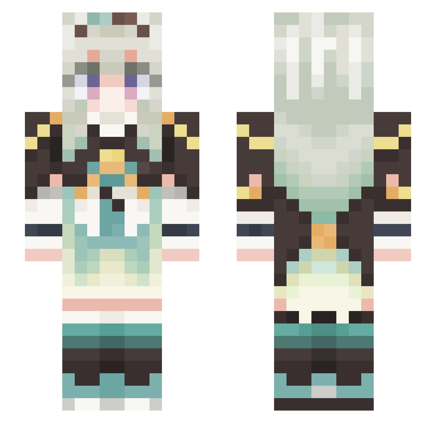 Riail Minecraft skin, front and back view