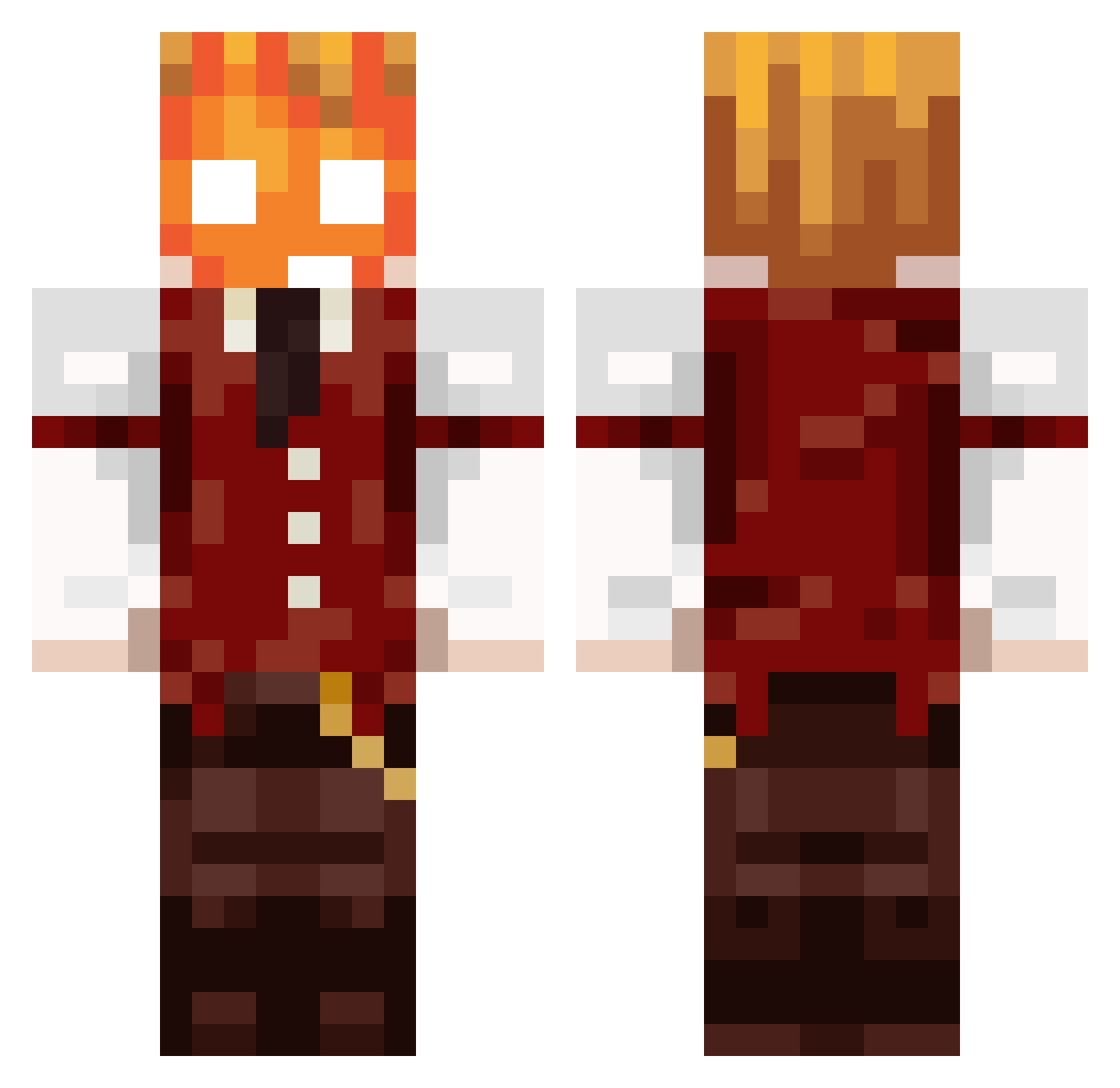 TheGoldFlame Minecraft skin, front and back view