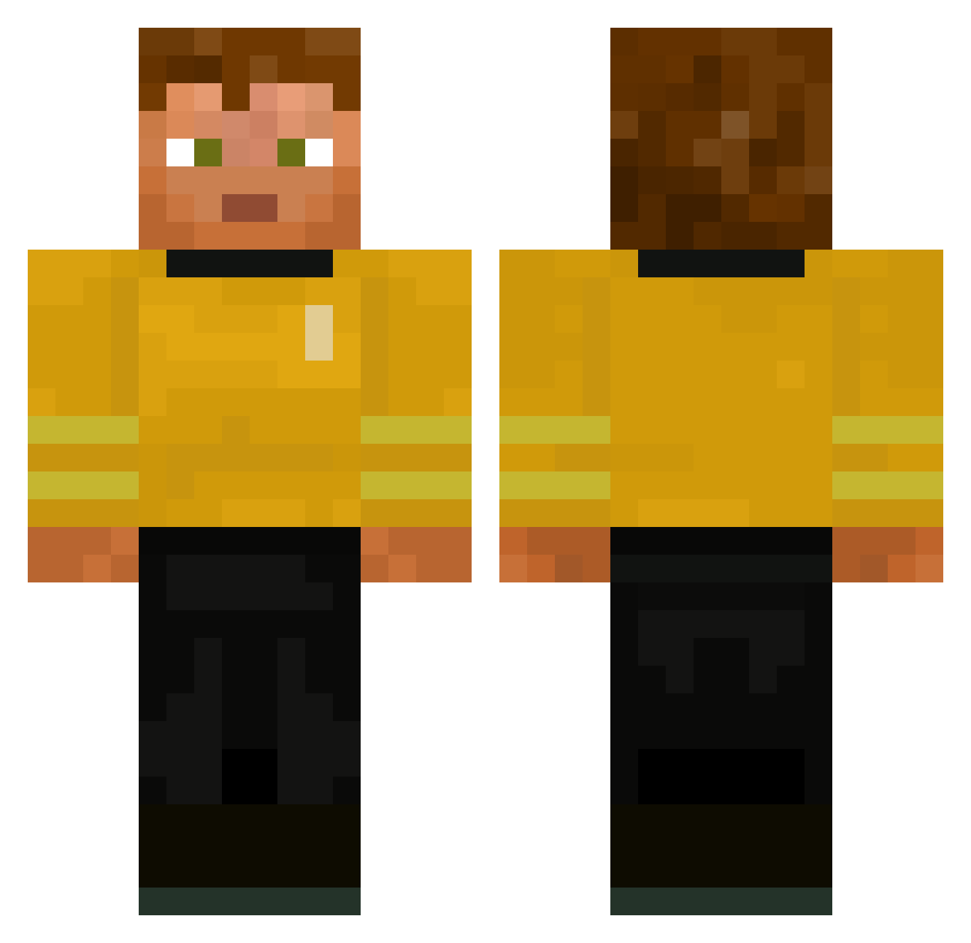 J0e0 Minecraft skin, front and back view