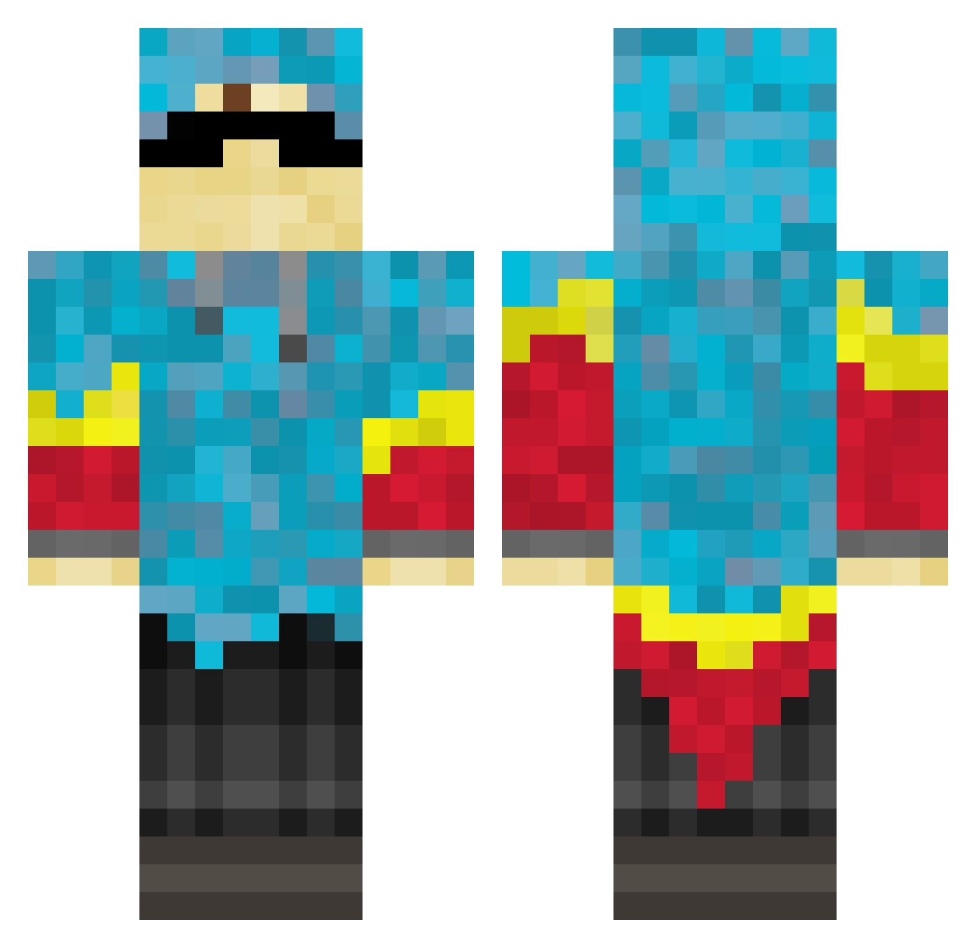 L8renz Minecraft skin, front and back view