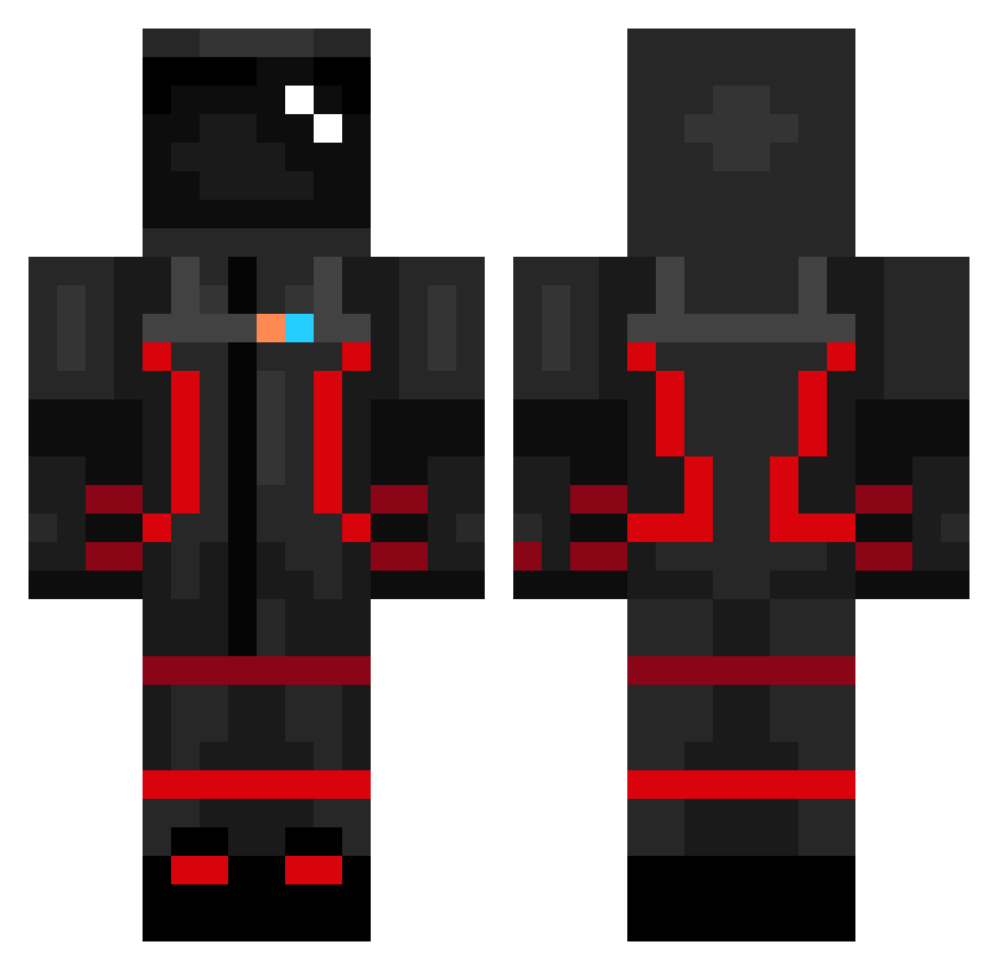 SpaceAstronuat Minecraft skin, front and back view