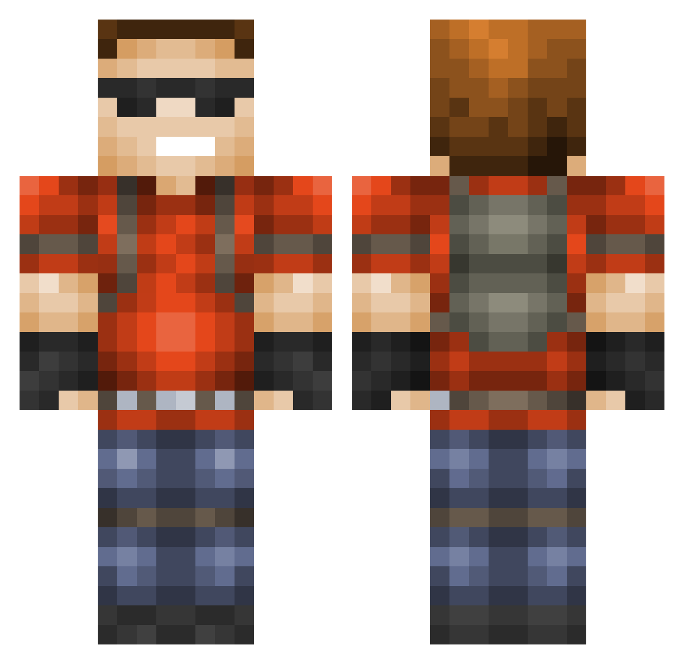 SkyVerS02 Minecraft skin, front and back view