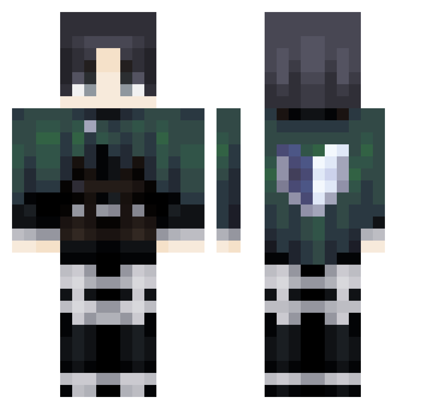 Totify Minecraft skin, front and back view