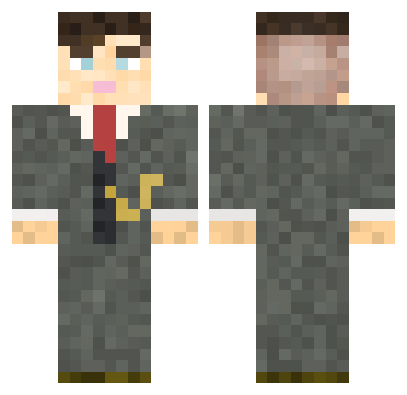 gameb0n3 Minecraft skin, front and back view