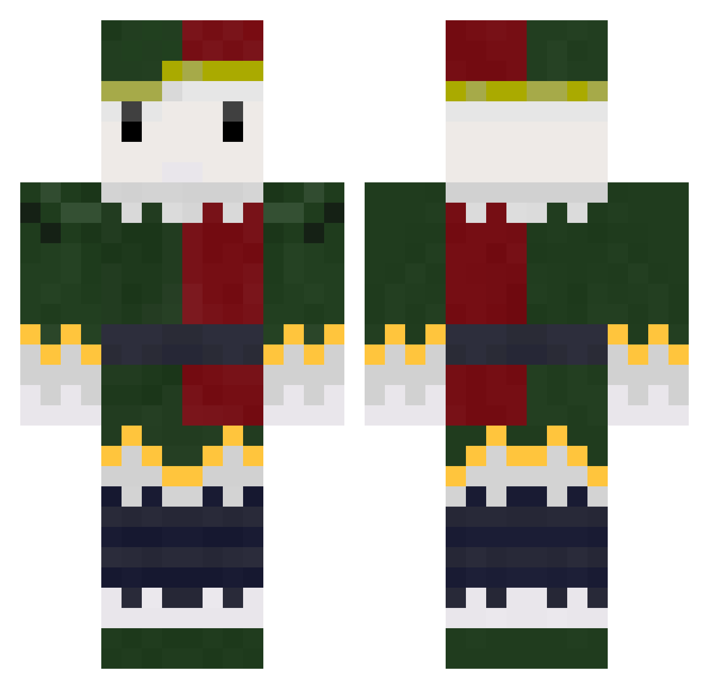Foster Minecraft skin, front and back view
