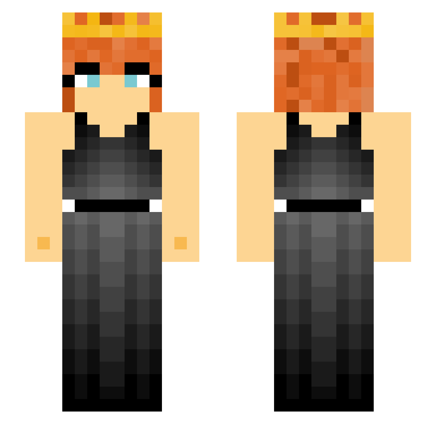 TinyBeanieBean Minecraft skin, front and back view